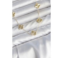 Gold Renk Yonca Model VIP Seri Kadın Kolye
