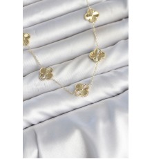 Gold Renk Yonca Model VIP Seri Kadın Kolye