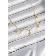 Pirinç Gold Renk Sıralı Minimal Kutup Yıldızı Model Kadın Kolye