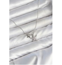 Pirinç Gümüş Renk Minimal Yıldız Model Kadın Kolye