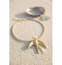 Kırlangıç Model Gold Renk Choker Kadın Kolye