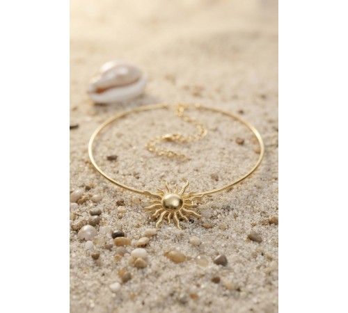 Güneş Model Gold Renk Choker Kadın Kolye