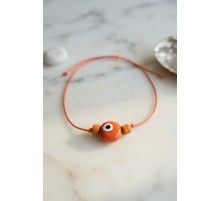 Handmade Bohem Turuncu Nazar Kolye