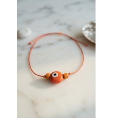 Handmade Bohem Turuncu Nazar Kolye