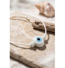 Handmade Bohem Beyaz Nazar Kolye
