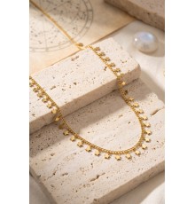 Gold Renk Yıldız Pul Model 60 cm Kadın Kolye