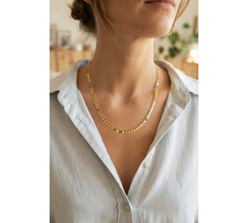 Gold Renk Pul Model 60 cm Kadın Kolye