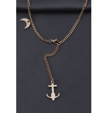 Çelik Rose Renk Çapa Tasarımlı Kadın Kolye