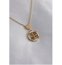 316L Çelik Gold Renk Çiçek Figür Kadın Kolye