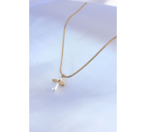 316L Çelik Gold Renk İtalyan Zincir Model Piyon Figür Kadın Kolye