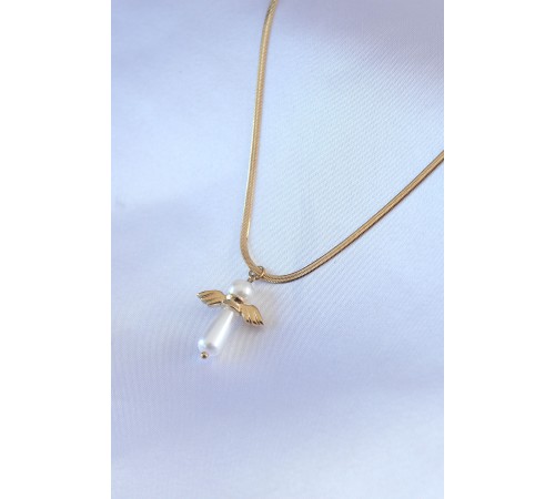 316L Çelik Gold Renk İtalyan Zincir Model Piyon Figür Kadın Kolye