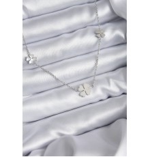 316L Çelik Zincir Gümüş Renk Yonca Model Kadın Kolye