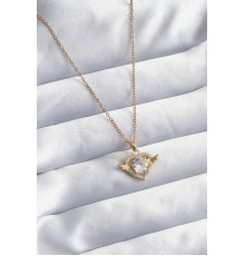 316L Çelik Gold Renk Zincir Zirkon Taşlı Kalp Model Kadın Kolye