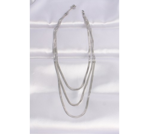 316L Çelik İtalyan Zincir Gümüş Renk Çoklu Kolye