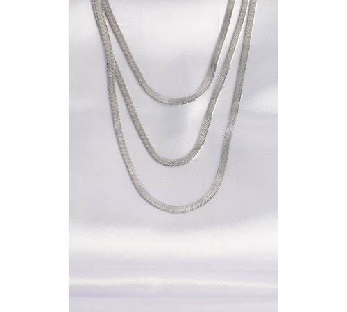 316L Çelik İtalyan Zincir Gümüş Renk Çoklu Kolye