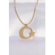 316L Çelik Zincir Gold Renk Ay Yıldız Unisex Kolye