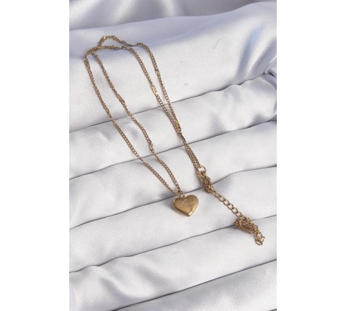 316L Çelik Gold Renk Kalp Model Love Kolye