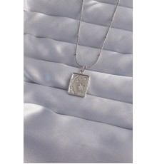 316L Çelik Zincir Gümüş Renk Zirkon Taşlı Ay Yıldız Figürlü Tarot Kolye