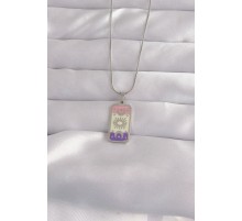 316L Çelik Gümüş Renk Karışık Mineli Ay Figür Tarot Kolye