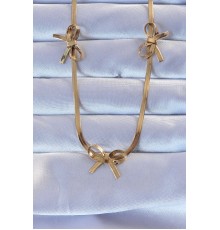 316L Çelik Altın Renk İtalyan Zincirli Fiyonk Kolye