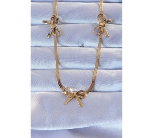 316L Çelik Altın Renk İtalyan Zincirli Fiyonk Kolye