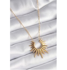 316L Çelik Gold Renk Güneş Model Vintage Kadın Kolye