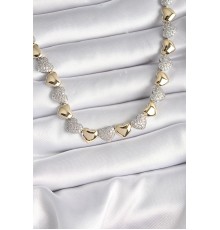 Pirinç Mix Renk Zirkon Taşlı Kalp Model VIP Exclusive Seri Kadın Kolye