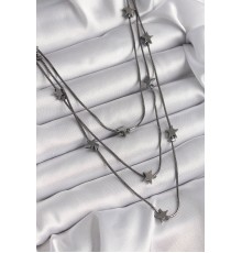 Pirinç Füme Renk 3'Lü Yıldız Model Kadın Kolye