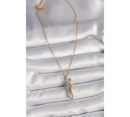 316L Çelik Gold Renk Zincir Renkli Sarılma Model Kadın Kolye