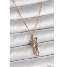 316L Çelik Gold Renk Zincir Renkli Sarılma Model Kadın Kolye