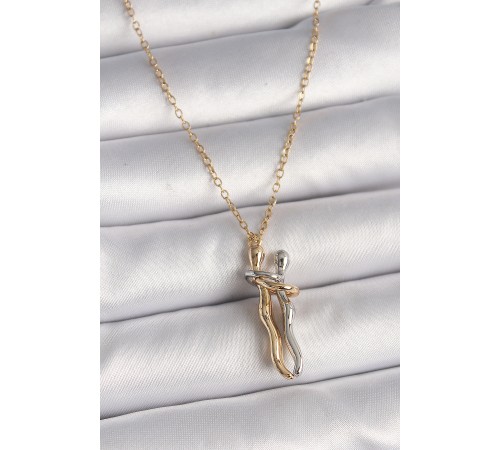 316L Çelik Gold Renk Zincir Renkli Sarılma Model Kadın Kolye