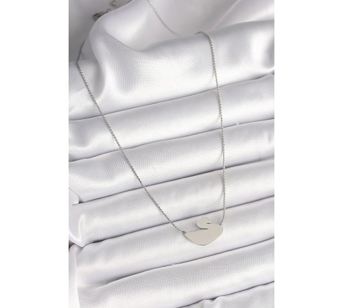 316L Çelik Gümüş Renk Zincir Kuğu Model Kadın Kolye