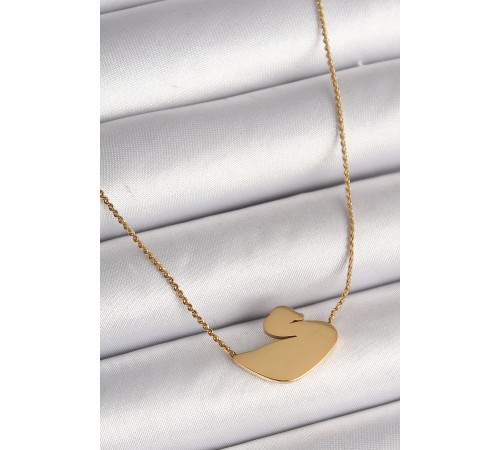 316L Çelik Gold Renk Zincir Kuğu Model Kadın Kolye