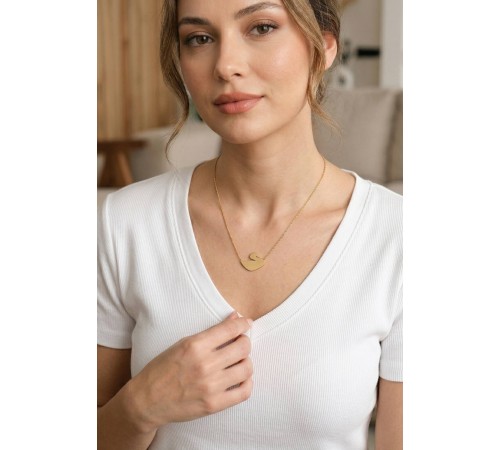 316L Çelik Gold Renk Zincir Kuğu Model Kadın Kolye