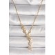 316L Çelik Gold Renk Zincir Zirkon Taşlı Yıldız Model Kadın Kolye