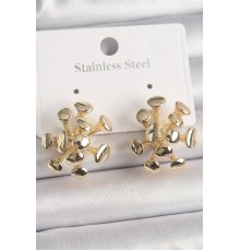 Pirinç Gold Renk Virüs Figür Model Kadın Küpe