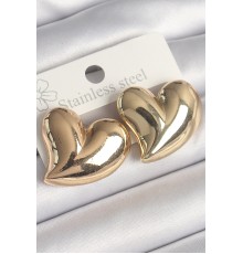 Pirinç Gold Renk Bomba Kalp Model Kadın Küpe