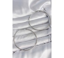 316 Çelik Gümüş Renk 63 mm Halka Model Kadın Küpe