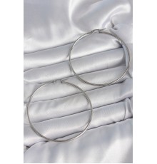 316 Çelik Gümüş Renk 63 mm Halka Model Kadın Küpe