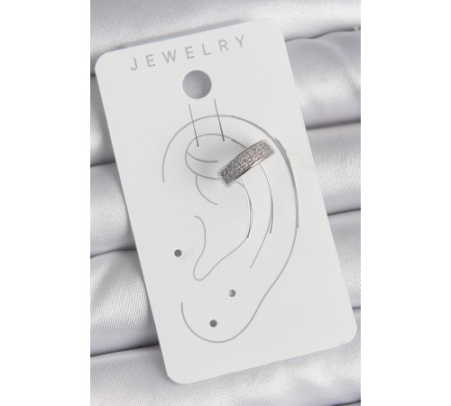 Pirinç Gümüş Renk Zirkon Taşlı Kıkırdak Model Kadın Küpe