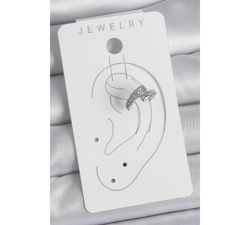 Pirinç Gümüş Renk Zirkon Taşlı Kadın Kıkırdak Küpe