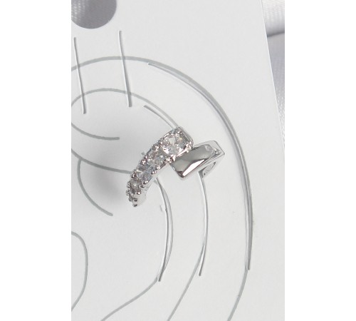 Pirinç Gümüş Renk Zirkon Taşlı Kadın Kıkırdak Küpe