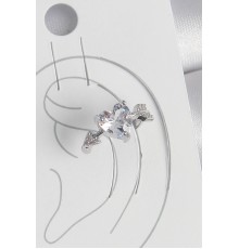 Pirinç Gümüş Renk Zirkon Taşlı Yıldız Model Kadın Kıkırdak Küpe