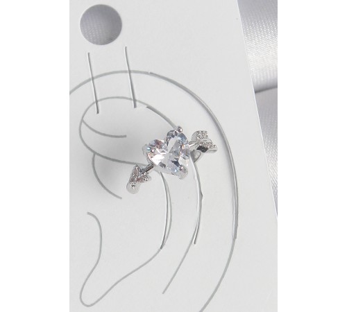 Pirinç Gümüş Renk Zirkon Taşlı Yıldız Model Kadın Kıkırdak Küpe