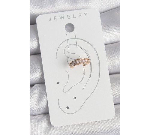 Pirinç Gold Renk Zirkon Taşlı Kadın Kıkırdak Küpe