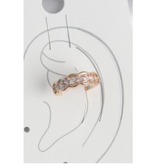 Pirinç Gold Renk Zirkon Taşlı Kadın Kıkırdak Küpe