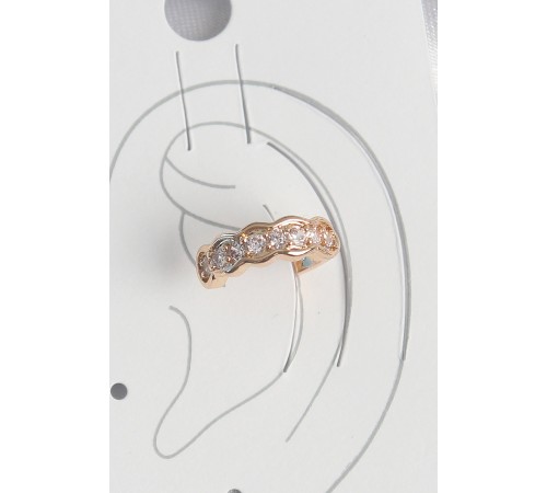 Pirinç Gold Renk Zirkon Taşlı Kadın Kıkırdak Küpe