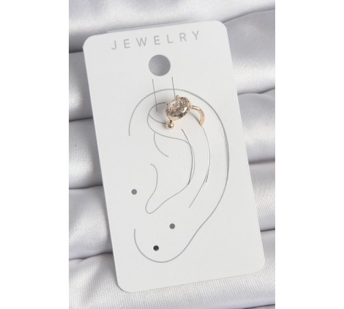 Pirinç Gold Renk Zirkon Taşlı Kadın Kıkırdak Küpe