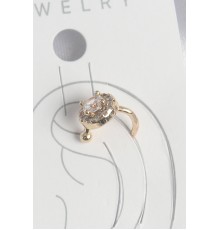 Pirinç Gold Renk Zirkon Taşlı Kadın Kıkırdak Küpe