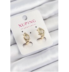 Xuping Zirkon Taşlı Kalp Model Gold Renk Kadın Küpe